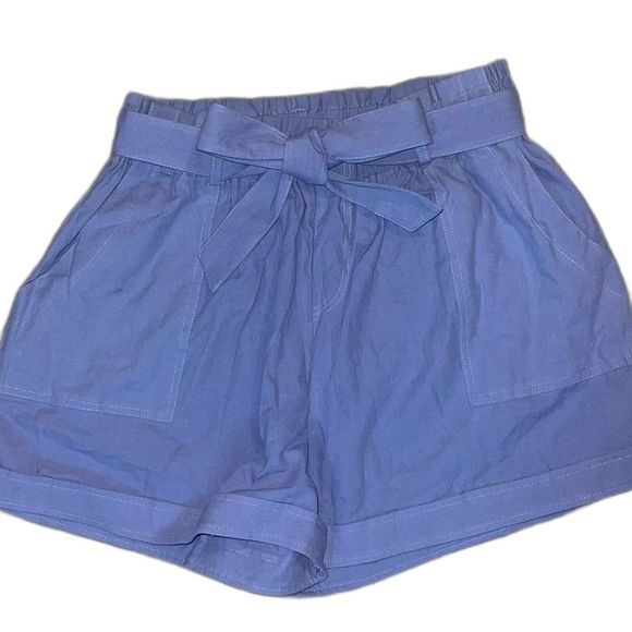 Women's Knit Summer Shorts, Cornflower Blue, Paperbag Style,  XLarge, NWOT - Picture 1 of 4